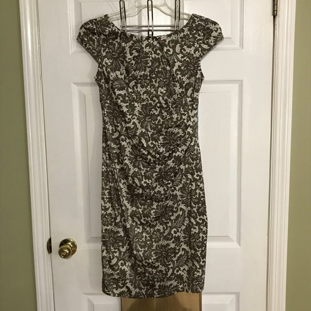Brown Lace Print Dorothy Perkins Dress, Size 8